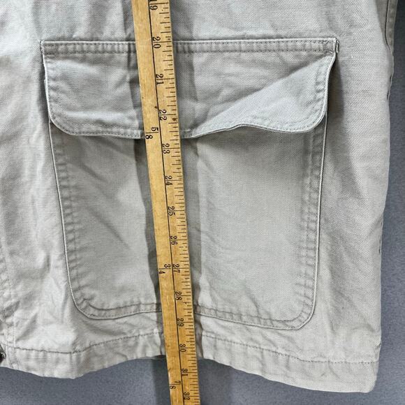 Vintage Eddie Bauer Jacket Men's XL Beige Canvas Flannel Lining Corduroy Collar - Picture 9 of 12